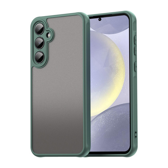 For Samsung Galaxy S24+ 5G Fan Dun Series TPU Hybrid PC Frosted Phone Case(Green)