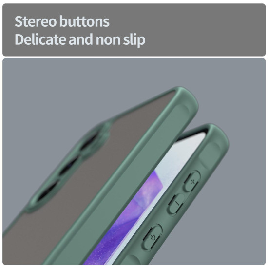 For Samsung Galaxy S24+ 5G Fan Dun Series TPU Hybrid PC Frosted Phone Case(Green)