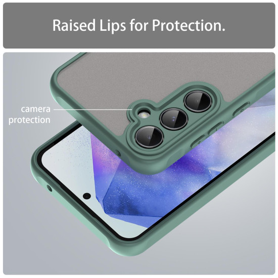 For Samsung Galaxy S24+ 5G Fan Dun Series TPU Hybrid PC Frosted Phone Case(Green)