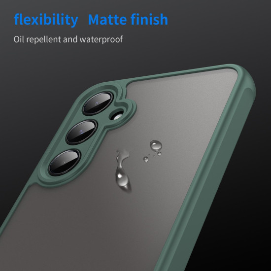 For Samsung Galaxy S24+ 5G Fan Dun Series TPU Hybrid PC Frosted Phone Case(Green)