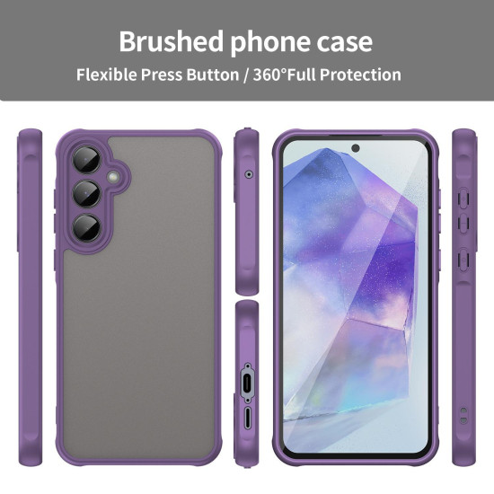 For Samsung Galaxy S24+ 5G Fan Dun Series TPU Hybrid PC Frosted Phone Case(Purple)