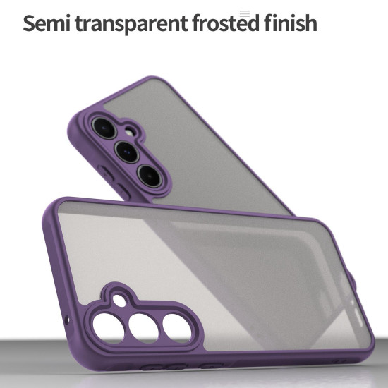 For Samsung Galaxy S24+ 5G Fan Dun Series TPU Hybrid PC Frosted Phone Case(Purple)