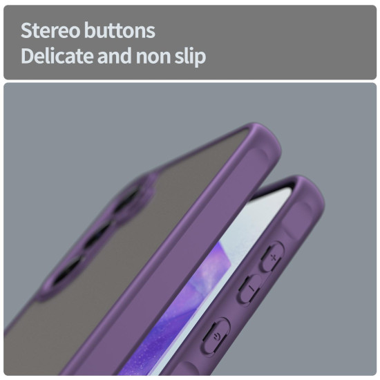 For Samsung Galaxy S24+ 5G Fan Dun Series TPU Hybrid PC Frosted Phone Case(Purple)