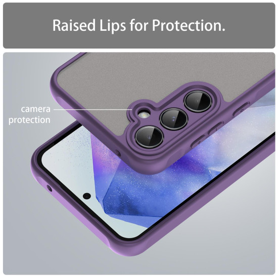 For Samsung Galaxy S24+ 5G Fan Dun Series TPU Hybrid PC Frosted Phone Case(Purple)