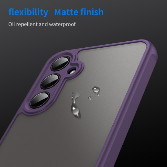 For Samsung Galaxy S24+ 5G Fan Dun Series TPU Hybrid PC Frosted Phone Case(Purple)