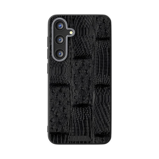 For Samsung Galaxy S24+ 5G ABEEL Beast Pattern 6D Micro-Embossed MagSafe Genuine Leather Phone Case(Black)