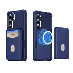 For Samsung Galaxy S24+ 5G 2-in-1 Magnetic Wallet MagSafe Leather Back Phone Case(Blue)