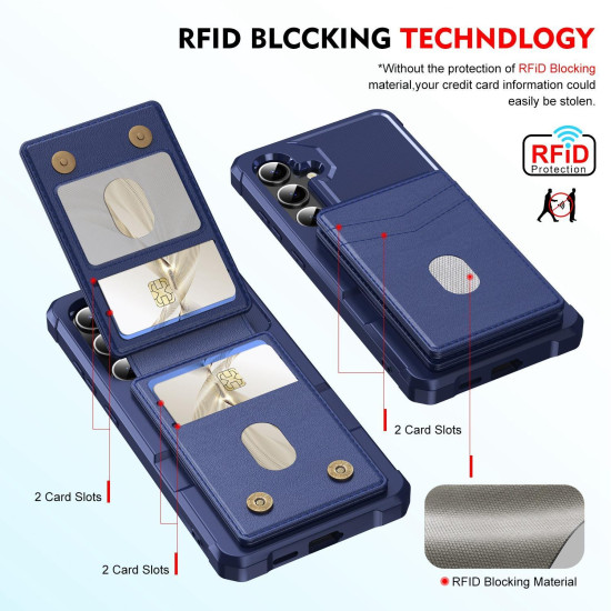 For Samsung Galaxy S24+ 5G 2-in-1 Magnetic Wallet MagSafe Leather Back Phone Case(Blue)