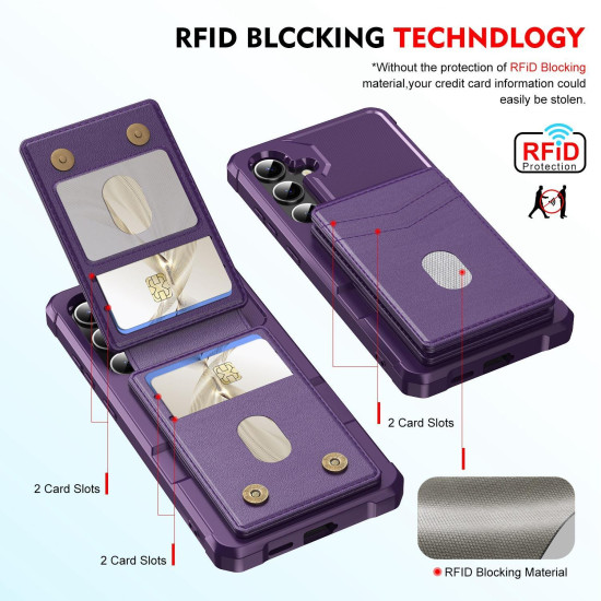 For Samsung Galaxy S24+ 5G 2-in-1 Magnetic Wallet MagSafe Leather Back Phone Case(Purple)