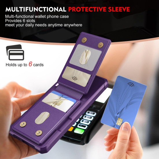 For Samsung Galaxy S24+ 5G 2-in-1 Magnetic Wallet MagSafe Leather Back Phone Case(Purple)