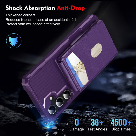For Samsung Galaxy S24+ 5G 2-in-1 Magnetic Wallet MagSafe Leather Back Phone Case(Purple)