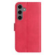 For Samsung Galaxy S24+ 5G Dual-Folded S-shape Leather Phone Case(Rose Red)