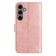 For Samsung Galaxy S24+ 5G Dual-Folded S-shape Leather Phone Case(Rose Gold)