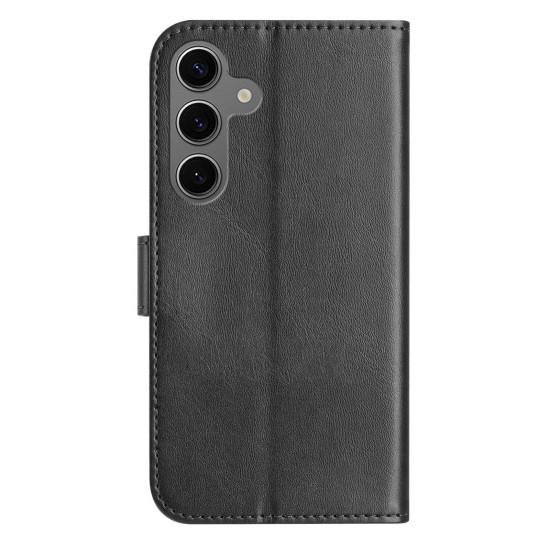 For Samsung Galaxy S24+ 5G Dual-Folded S-shape Leather Phone Case(Black)