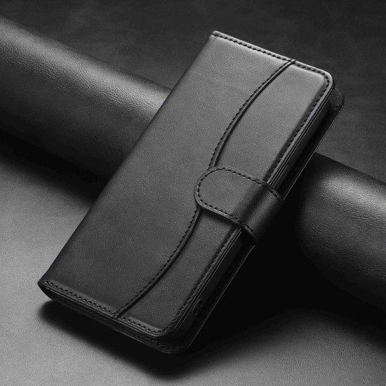 For Samsung Galaxy S24+ 5G Dual-Folded S-shape Leather Phone Case(Black)