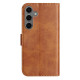 For Samsung Galaxy S24+ 5G Dual-Folded S-shape Leather Phone Case(Brown)