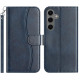 For Samsung Galaxy S24+ 5G Dual-Folded S-shape Leather Phone Case(Navy Blue)