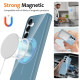 For Samsung Galaxy S24+ 5G Glossy TPU Shockproof MagSafe Phone Case with Lanyard(Blue)