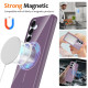 For Samsung Galaxy S24+ 5G Glossy TPU Shockproof MagSafe Phone Case with Lanyard(Purple)