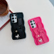 For Samsung Galaxy S24+ 5G Wristband Leather Love Holder Card Bag Phone Case(Black)