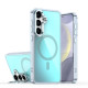 For Samsung Galaxy S24+ 5G Plating Gradient Discolor MagSafe Phone Case with Holder(Blue)