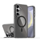 For Samsung Galaxy S24+ 5G Plating Gradient Discolor MagSafe Phone Case with Holder(Black)