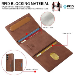 For Samsung Galaxy S24+ 5G BETOPNICE Horizontal Flip Detachable MagSafe Wallet Phone Case(Brown)