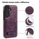 For Samsung Galaxy S24+ 5G Multi-function Holder MagSafe PU Phone Case(Deep Purple)