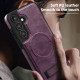 For Samsung Galaxy S24+ 5G Multi-function Holder MagSafe PU Phone Case(Deep Purple)