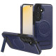 For Samsung Galaxy S24+ 5G Multi-function Holder MagSafe PU Phone Case(Royal Blue)