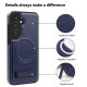 For Samsung Galaxy S24+ 5G Multi-function Holder MagSafe PU Phone Case(Royal Blue)