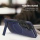 For Samsung Galaxy S24+ 5G Multi-function Holder MagSafe PU Phone Case(Royal Blue)