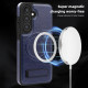 For Samsung Galaxy S24+ 5G Multi-function Holder MagSafe PU Phone Case(Royal Blue)