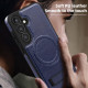 For Samsung Galaxy S24+ 5G Multi-function Holder MagSafe PU Phone Case(Royal Blue)