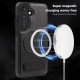 For Samsung Galaxy S24+ 5G Multi-function Holder MagSafe PU Phone Case(Black)