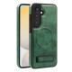 For Samsung Galaxy S24+ 5G Multi-function Holder MagSafe PU Phone Case(Green)