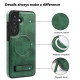 For Samsung Galaxy S24+ 5G Multi-function Holder MagSafe PU Phone Case(Green)