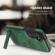 For Samsung Galaxy S24+ 5G Multi-function Holder MagSafe PU Phone Case(Green)