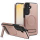 For Samsung Galaxy S24+ 5G Multi-function Holder MagSafe PU Phone Case(Rose Gold)