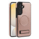 For Samsung Galaxy S24+ 5G Multi-function Holder MagSafe PU Phone Case(Rose Gold)