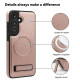 For Samsung Galaxy S24+ 5G Multi-function Holder MagSafe PU Phone Case(Rose Gold)