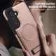 For Samsung Galaxy S24+ 5G Multi-function Holder MagSafe PU Phone Case(Rose Gold)