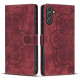 For Samsung Galaxy S24+ 5G Mandala Embossed Retro Frosted Leather Phone Case(Red)
