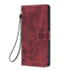 For Samsung Galaxy S24+ 5G Mandala Embossed Retro Frosted Leather Phone Case(Red)