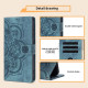 For Samsung Galaxy S24+ 5G Mandala Embossed Retro Frosted Leather Phone Case(Blue)