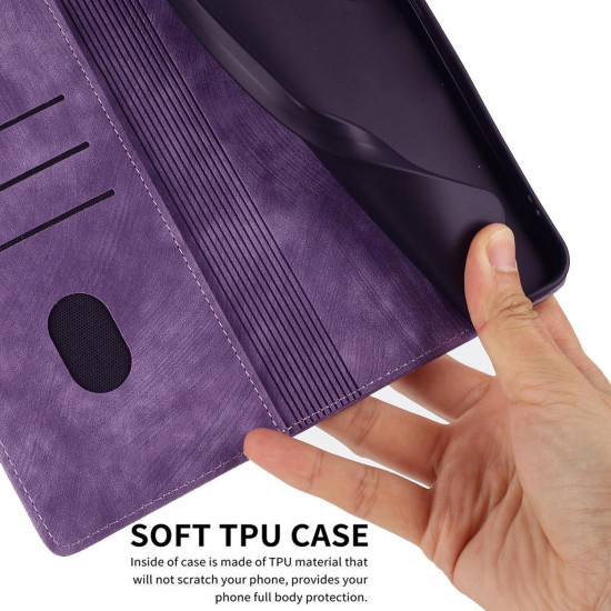 For Samsung Galaxy S24+ 5G Mandala Embossed Retro Frosted Leather Phone Case(Purple)