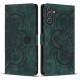 For Samsung Galaxy S24+ 5G Mandala Embossed Retro Frosted Leather Phone Case(Green)