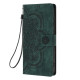 For Samsung Galaxy S24+ 5G Mandala Embossed Retro Frosted Leather Phone Case(Green)