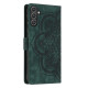 For Samsung Galaxy S24+ 5G Mandala Embossed Retro Frosted Leather Phone Case(Green)