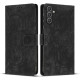 For Samsung Galaxy S24+ 5G Mandala Embossed Retro Frosted Leather Phone Case(Black)